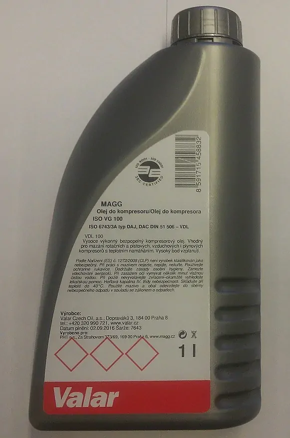 Magg Olej VDL 100 1l pro pístové kompresory - OKL1L