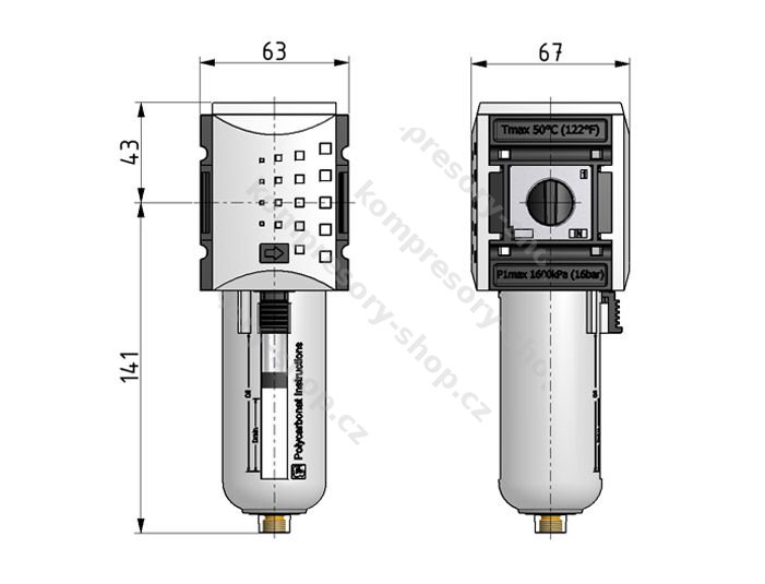 KNOCKS Filtr s aktivním uhlím KAFI-212 HA (G1/2")