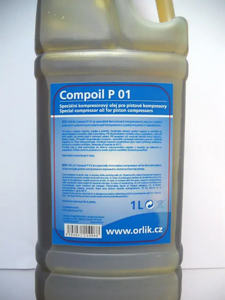 ORLÍK Compoil P 1l olej pro pístové kompresory