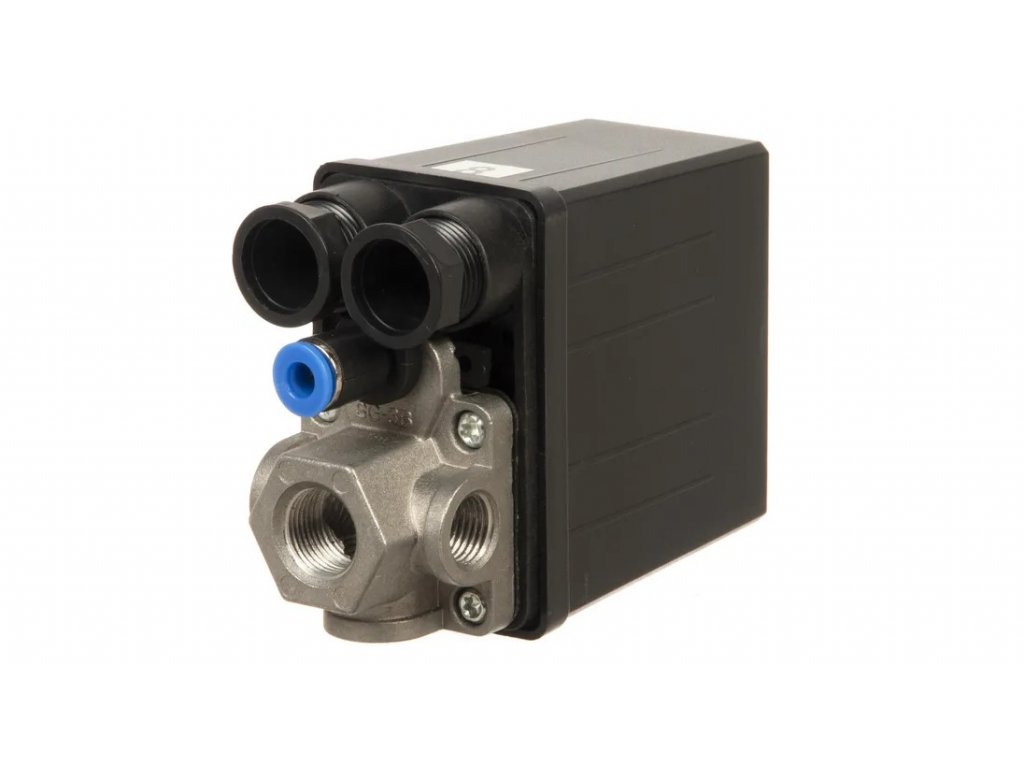 Tlakový spínač 230V, 1x3/8" + 3x1/4", 12bar, 16A (TS220)