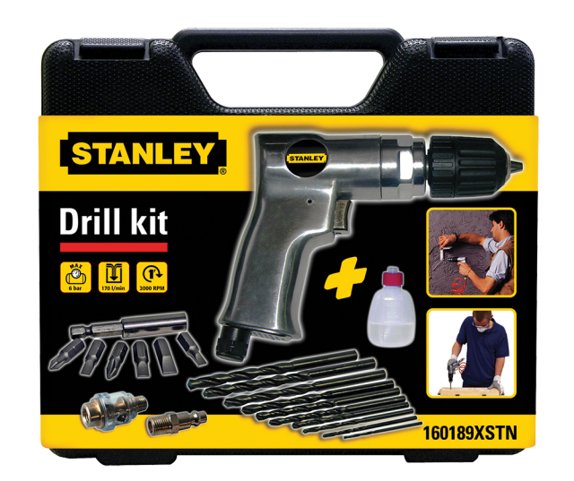 STANLEY Vrtačka sada v kufříku pneumatická - 160189XSTN