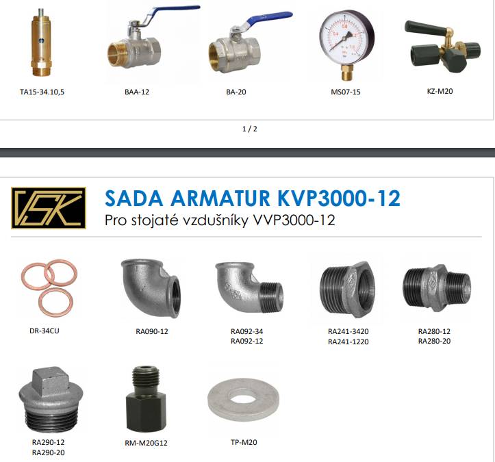 ABAC KVP3000-12 Sada armatur pro vzdušník VVP3000-12