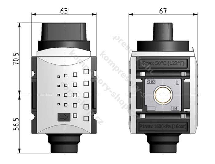 KNOCKS KBAM-212 (G1/2") Kulový kohout (trojcestný)