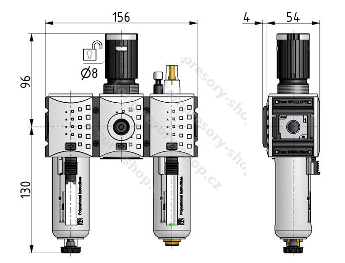 KNOCKS KS3U-138 G HA (G3/8") třídílná úpravná jednotka
