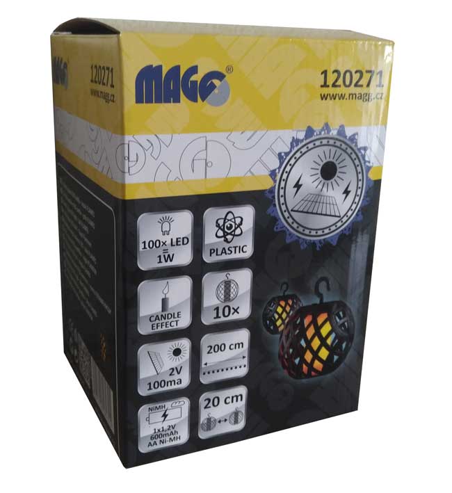 MAGG 120271 Zahradní solární LED světlo - koule FLAMES - 10ks