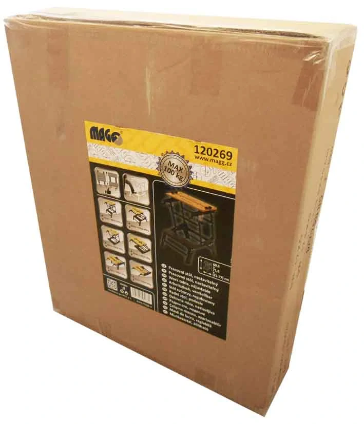 Magg 120269 Pracovní stůl, nastavitelný, rozměry 60,5x71,5x(21-77) cm