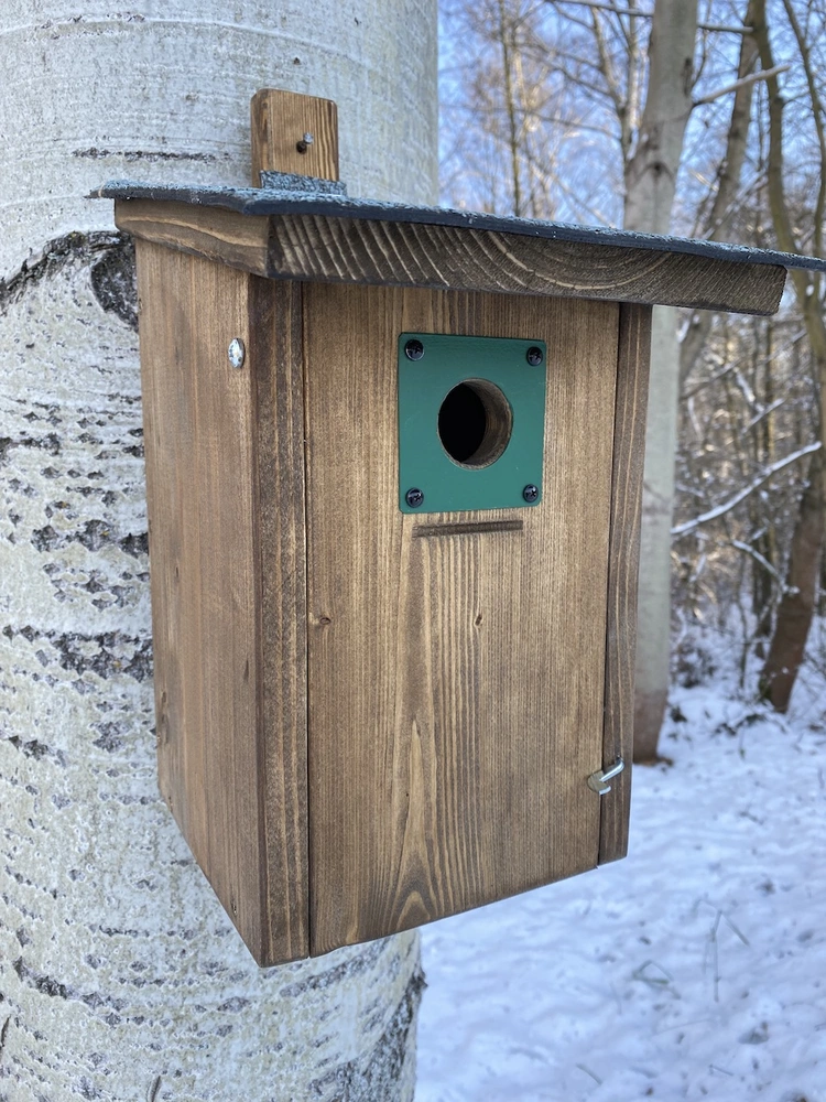 Sýkorník - dřevěná ptačí budka hnědá - PELA01