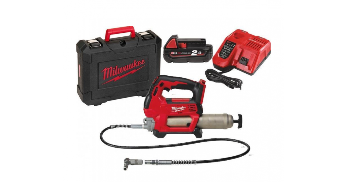 MILWAUKEE M18 GG-201C Aku mazací lis 18V / 2,0Ah - 4933440490