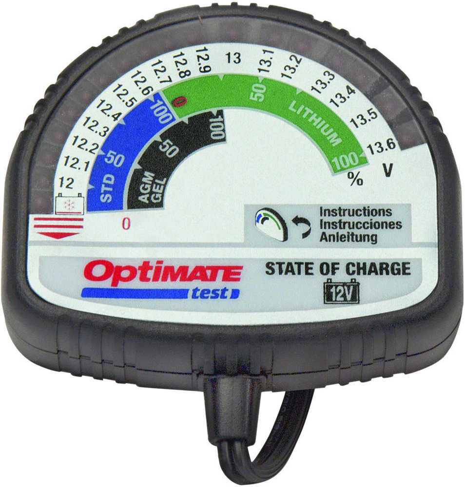 TECMATE Optimate Test TS126 Tester pro přesné měření nabíjecího napětí akumulátoru