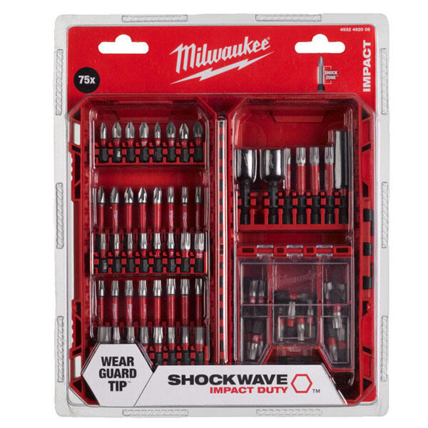MILWAUKEE sada bitů SHOCKWAVE XL 75-dílná, hlavice, magnetický držák - 4932492008
