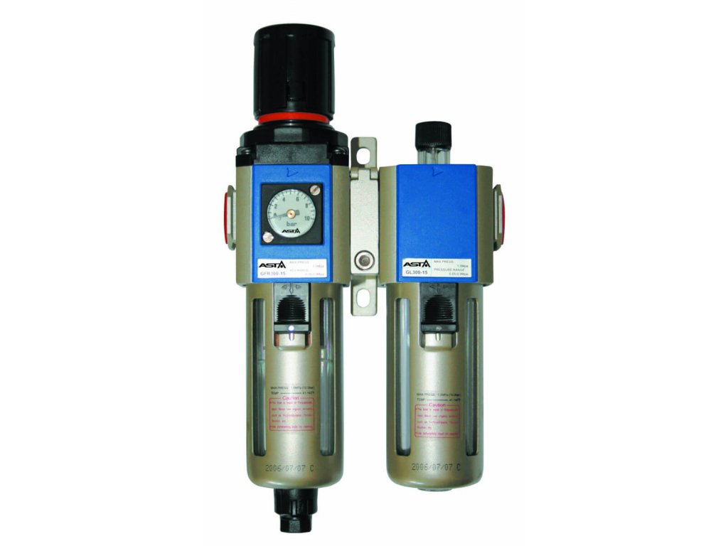 ASTA GFC-300-02 Regulátor tlaku vzduchu s odlučovačem a mazáním, 1/4"