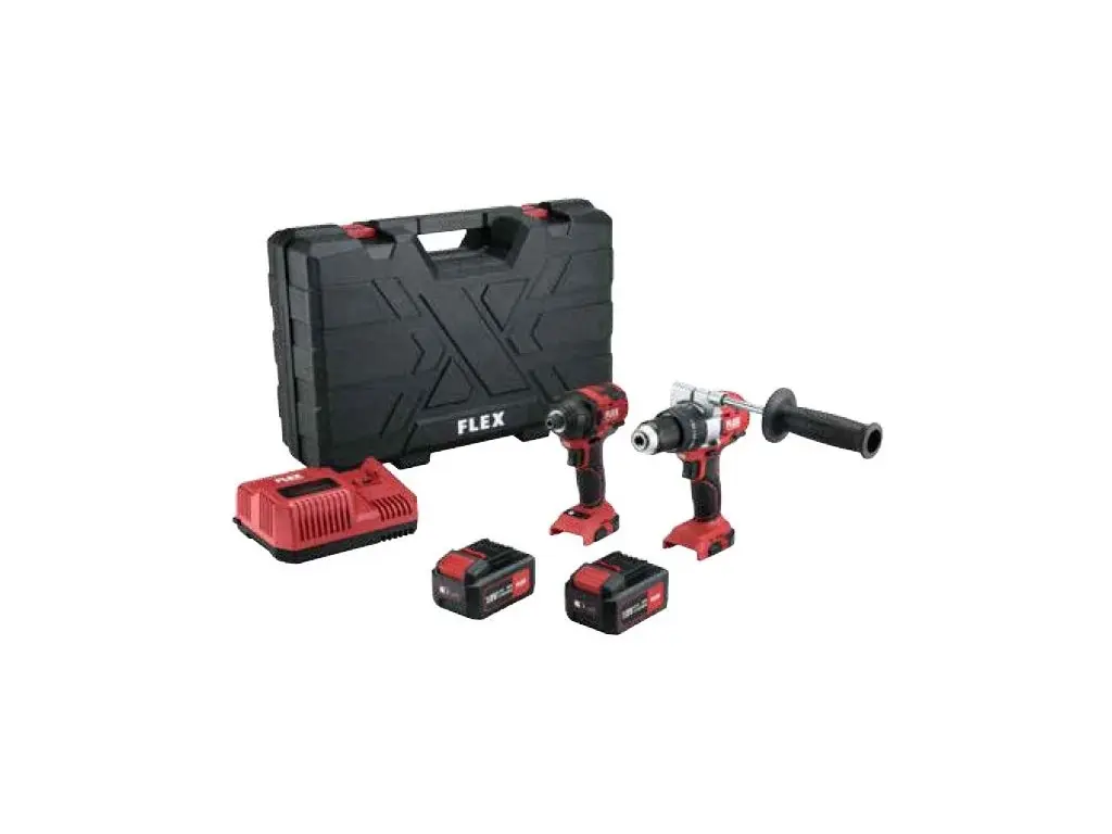 FLEX PD 2G 18.0-EC FS55 aku vrtačka s příklepem + ID 1/4" 18.0-EC aku rázový utahovák + 2x 5,0Ah - 516236