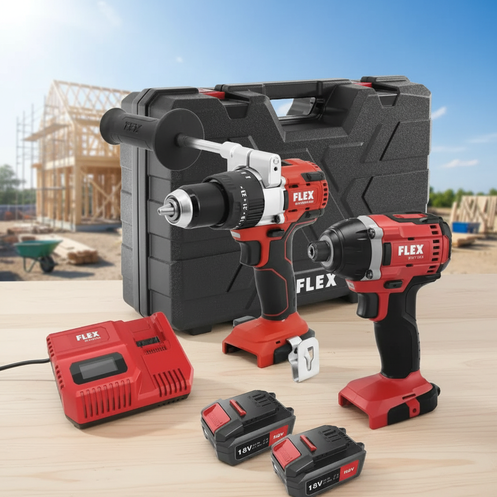 FLEX PD 2G 18.0-EC FS55 aku vrtačka s příklepem + ID 1/4" 18.0-EC aku rázový utahovák 18V + 3x 5,0Ah - 531021