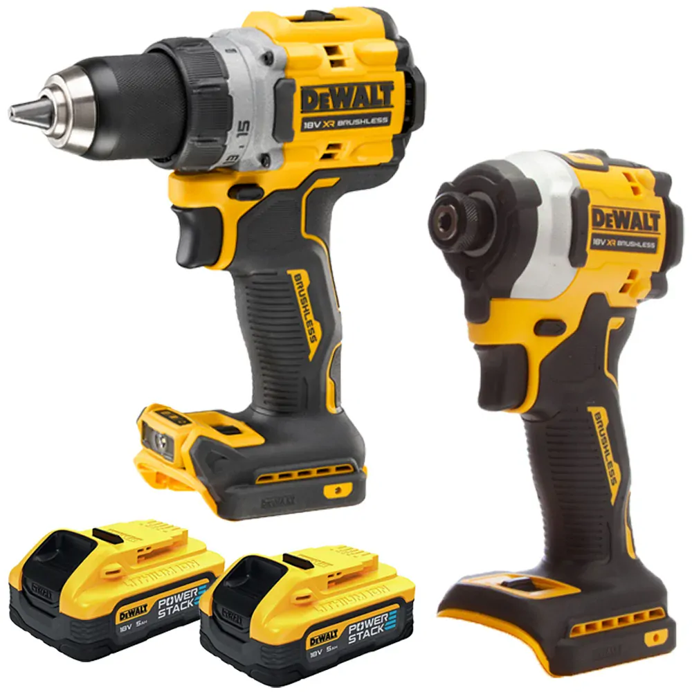 DEWALT DCK2051H2T AKU POWERSTACK kombo sada aku nářadí DCD800 + DCF850, 18V + 2x5,0Ah