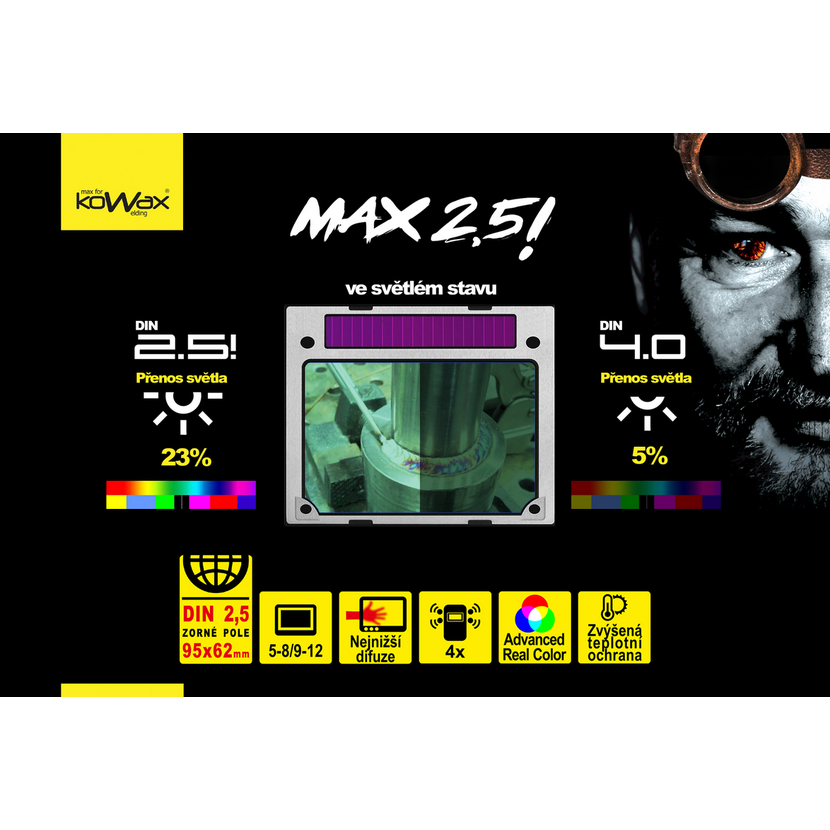 KOWAX KWX730MAX2,5! svařovací kukla samostmívací