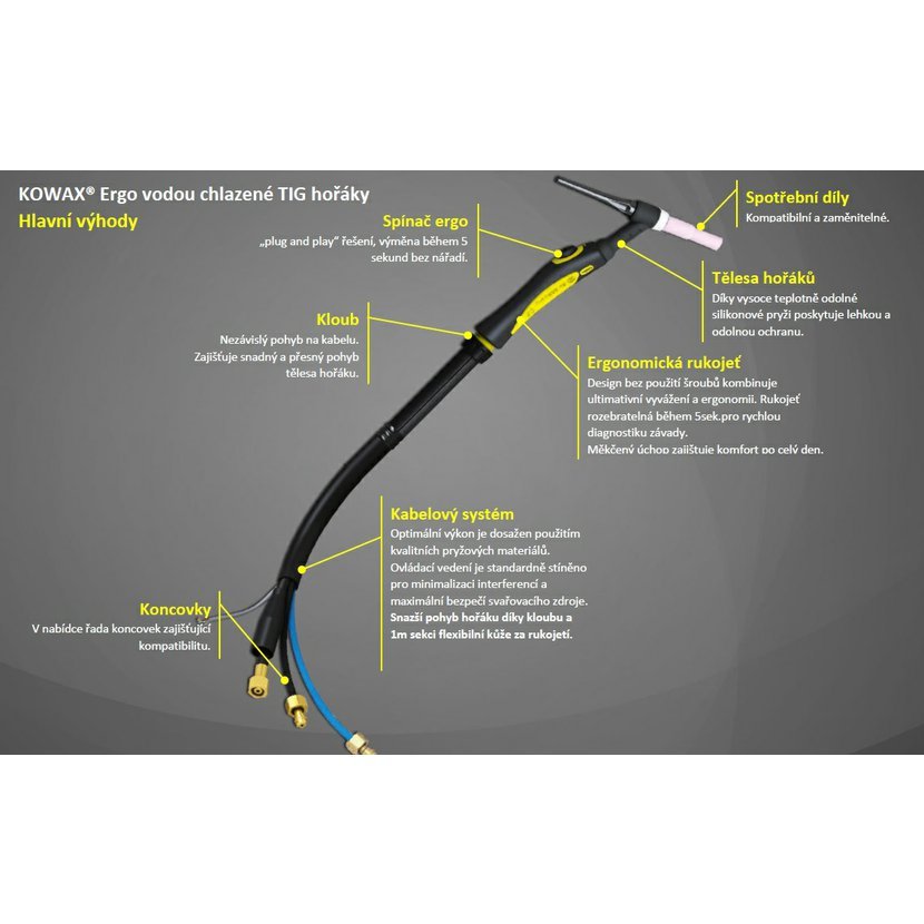 KOWAX Ergo T18W 4m TIG svařovací hořák