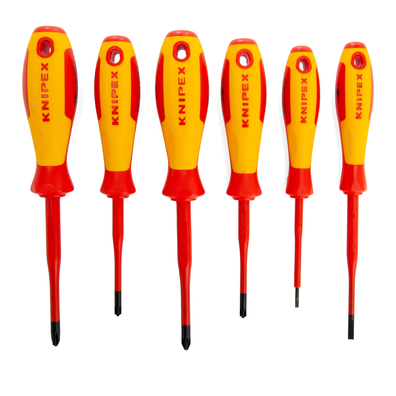 KNIPEX Sada VDE šroubováků 1000V; 2x ploché, 2xPH, 2xPZ - 002012V05