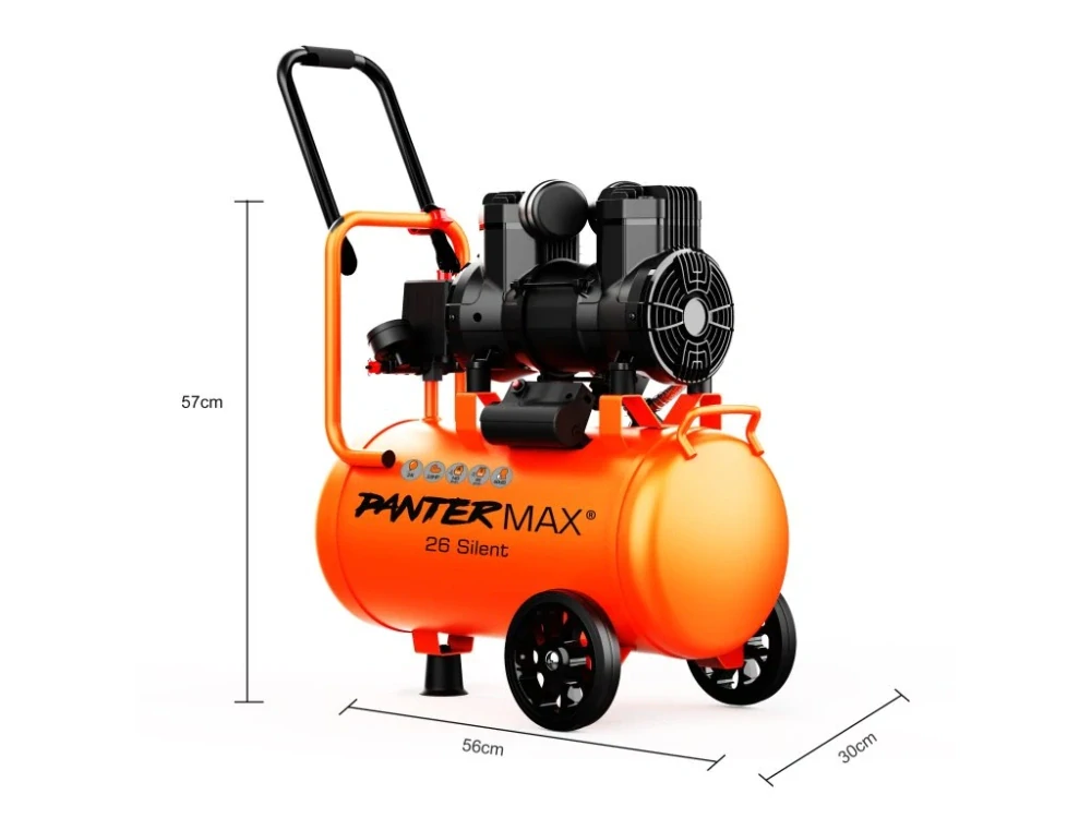 PANTERMAX®AirFlow® 26 SILENT SET1 tichý bezolejový kompresor + sada příslušenství 5-ti dílná