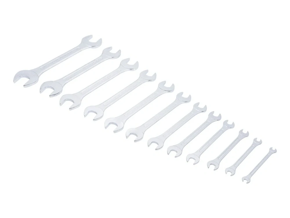 BGS 1233 Kraftmann Klíče ploché otevřené, dvoustranné, 6 x 7 - 30 x 32 mm, sada 12 kusů