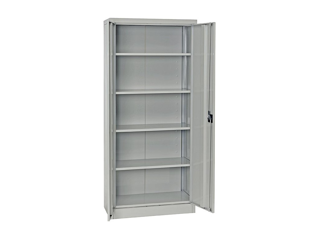 MDtools 20350925 Dílenská skříň kovová 80 x 180 x 41 cm, 5 polic, dvoudílné dveře, uzamykatelná