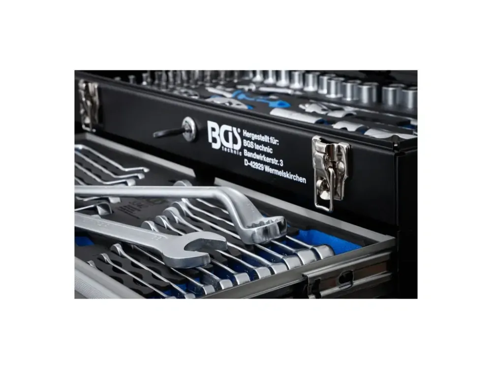 BGS 3318 Kufr s nářadím - gola sada 1/4" a 1/2", klíče a kleště, sada 143 ks