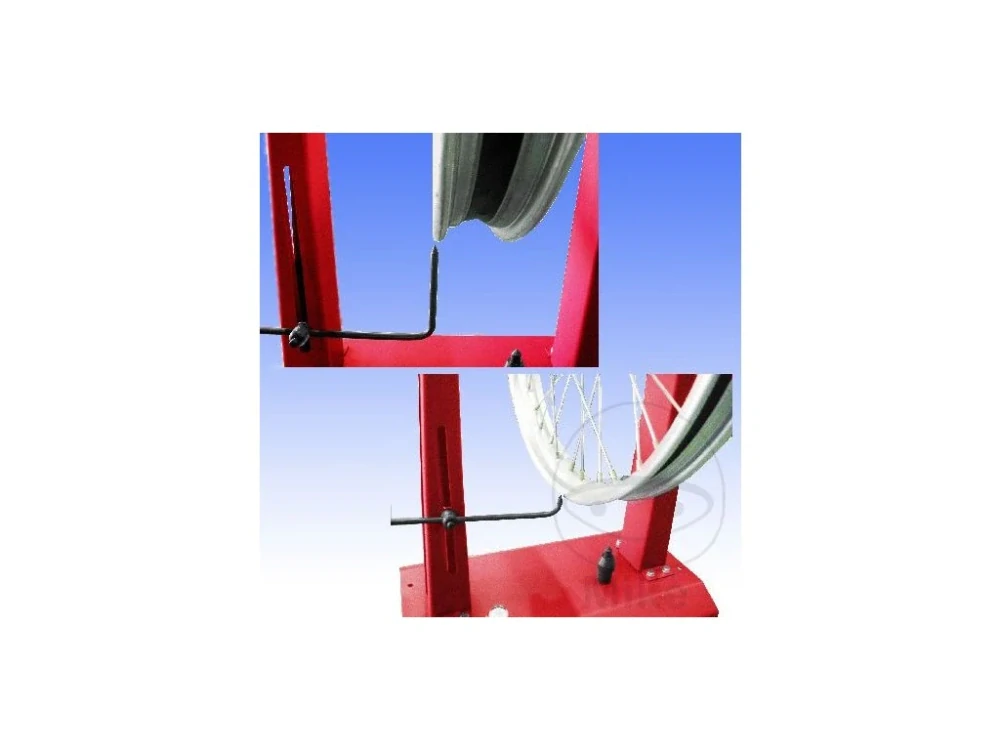 JMP 722.35.22 Vyvažovačka statická na vyvážení motocyklových kol, vypletení a vymezení házivosti