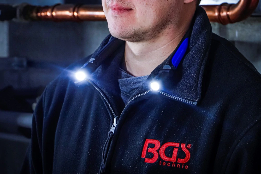 BGS 85353 Svítilna LED COB na krk, 160-320 lm, nabíjecí USB-C