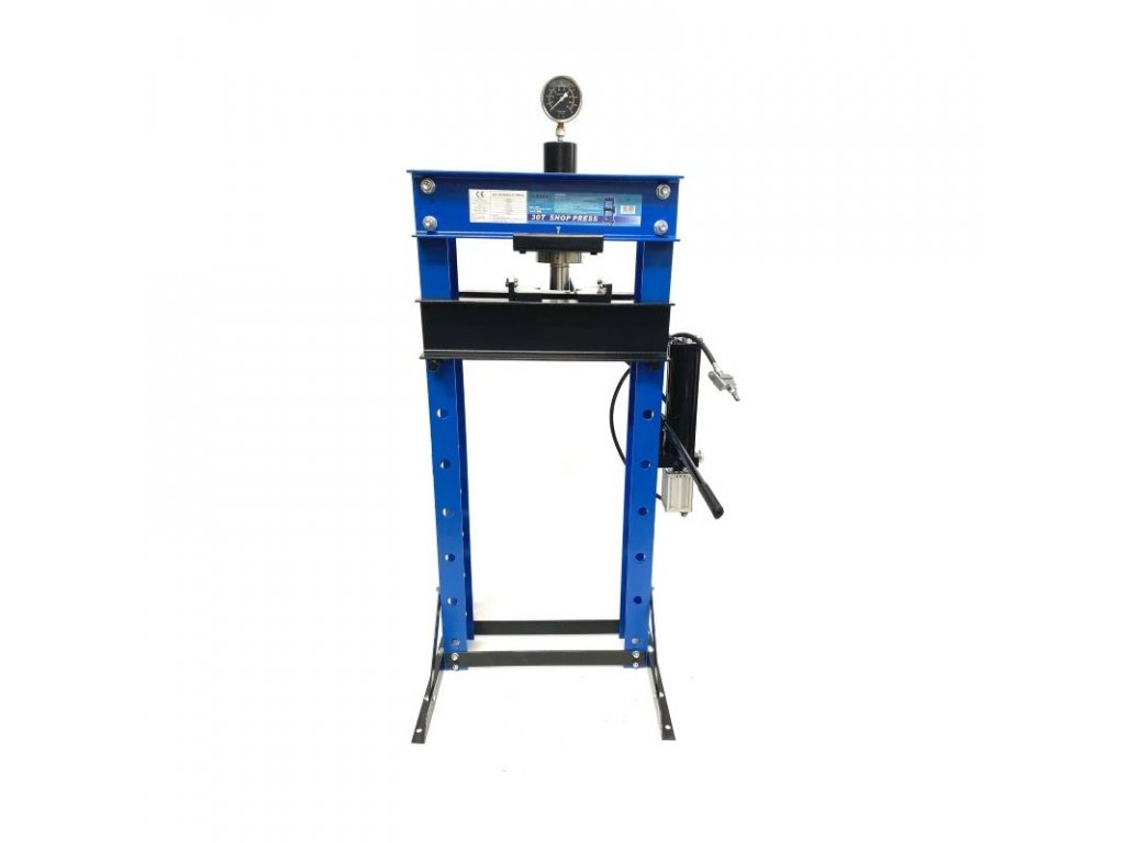 ASTA A-30021 Hydraulicko-pneumatický dílenský lis 30t, s manometrem