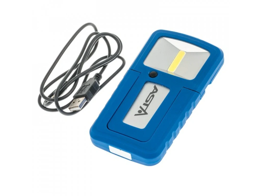 ASTA A-G001 Dílenská montážní lampa LED COB 2W, nabíjecí micro USB, s magnetem a otočným hákem