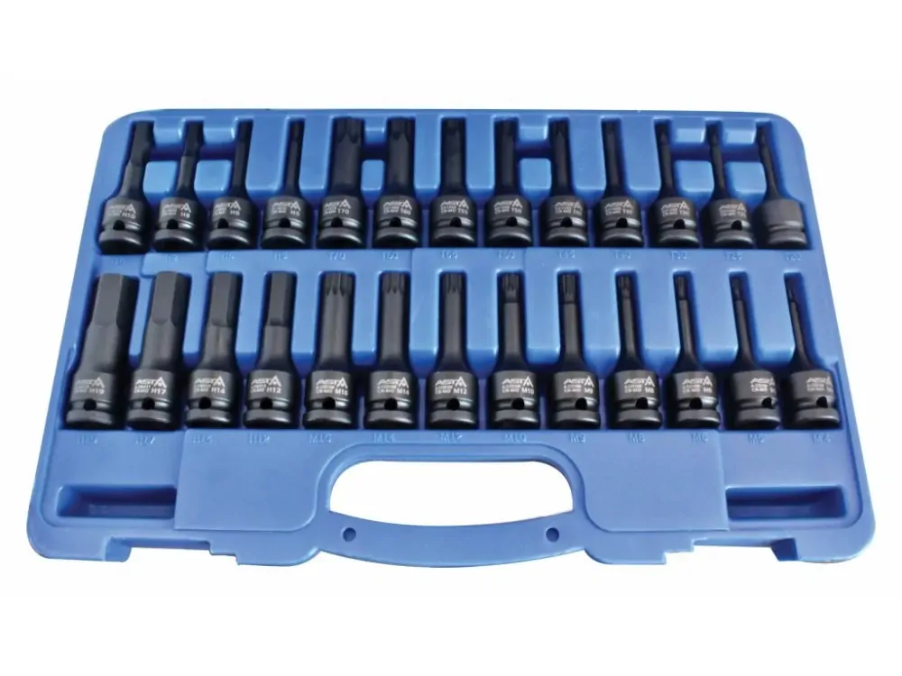 ASTA A-IS2612 Zástrčné hlavice Imbus, TORX a XZN 1/2", úderové, sada 26 ks