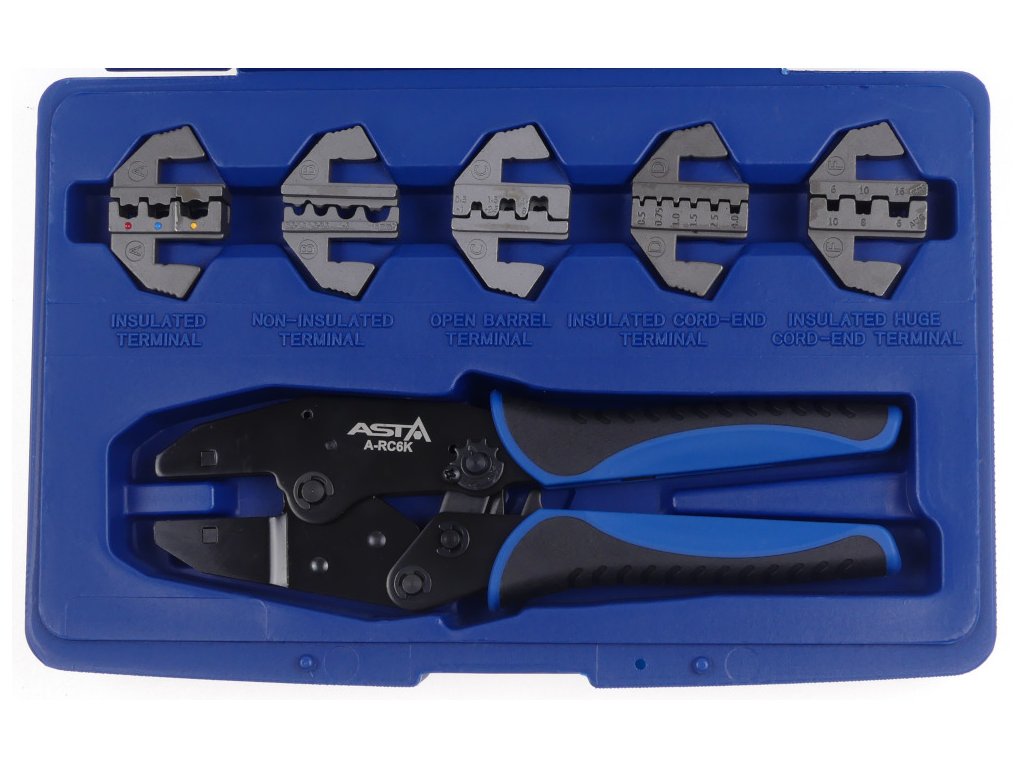ASTA A-RC6K Kleště krimpovací, na elektrické konektory 0,5 - 16 mm, 5 výměnných matric