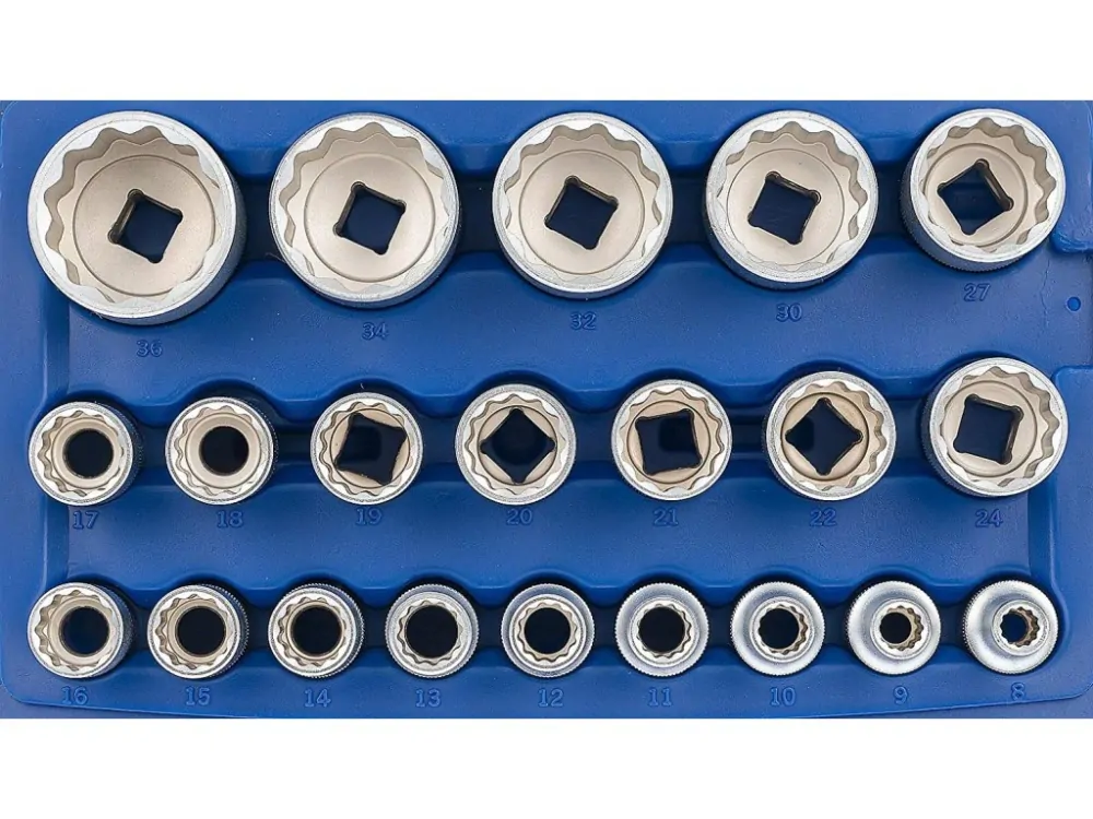 ASTA A-SHS21 Nástrčné hlavice 1/2”, 8 - 36 mm, 12-hranné, sada 21 ks