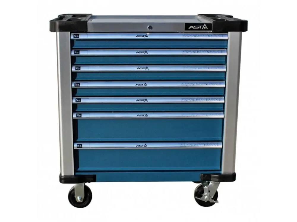 ASTA ASTA3607B Dílenský vozík nevybavený, 7 zásuvek, centrální zamykání, deska z nerezu