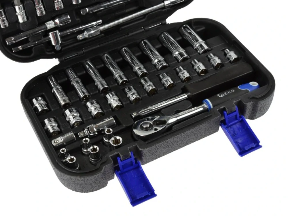 GEKO G10153 Gola sada 1/4" - ráčna, hlavice a bity, 56 dílů