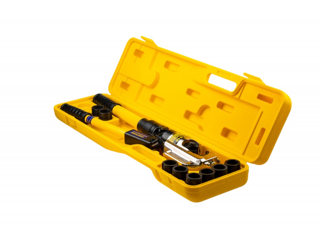 GENBORX HHY-510 Hydraulické lisovací kleště na kabelová oka a spojky, síla 11 tun, C-hlava