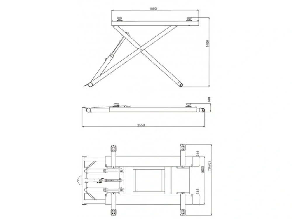 Golemtech NZ04 Nízkozdvižný zvedák 2700 kg mobilní na kolečkách elektrohydraulický pohon