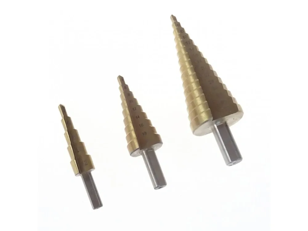 QUATROS QS14414 Stupňovité vrtáky, sada 3 kusů 4-32mm
