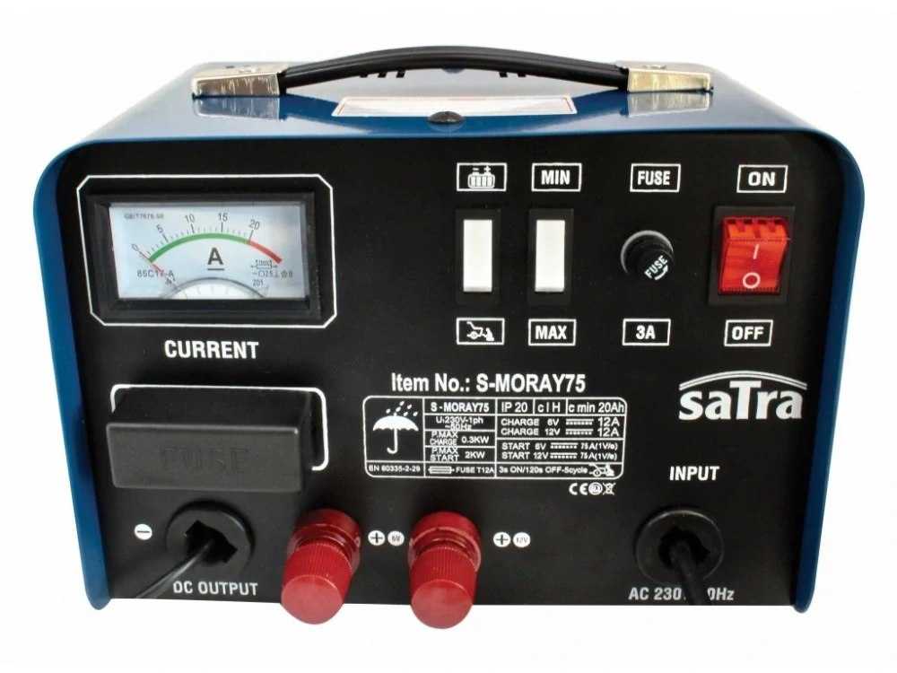 SATRA S-MORAY75 Nabíječka autobaterií - startovací zdroj, 6V a 12V, 12 A, 20 - 150 Ah