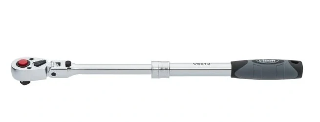 Vigor V6612N Teleskopická ráčna, kloubová, 1/2", 90 zubů, s přepínáním směru, 350-490 mm