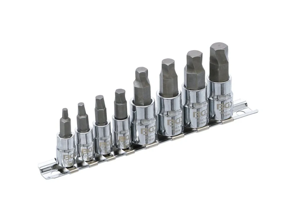 BGS 6847 Bitové nástavce 1/4" a 3/8" na poškozené šrouby Imbus 3-10 mm, na liště