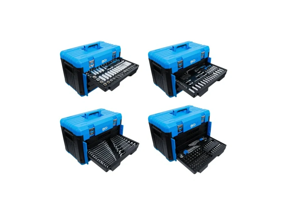 BGS 74000 Gola sada 1/4", 3/8" a 1/2", 6-hranné metrické a palcové hlavice, 300 dílů