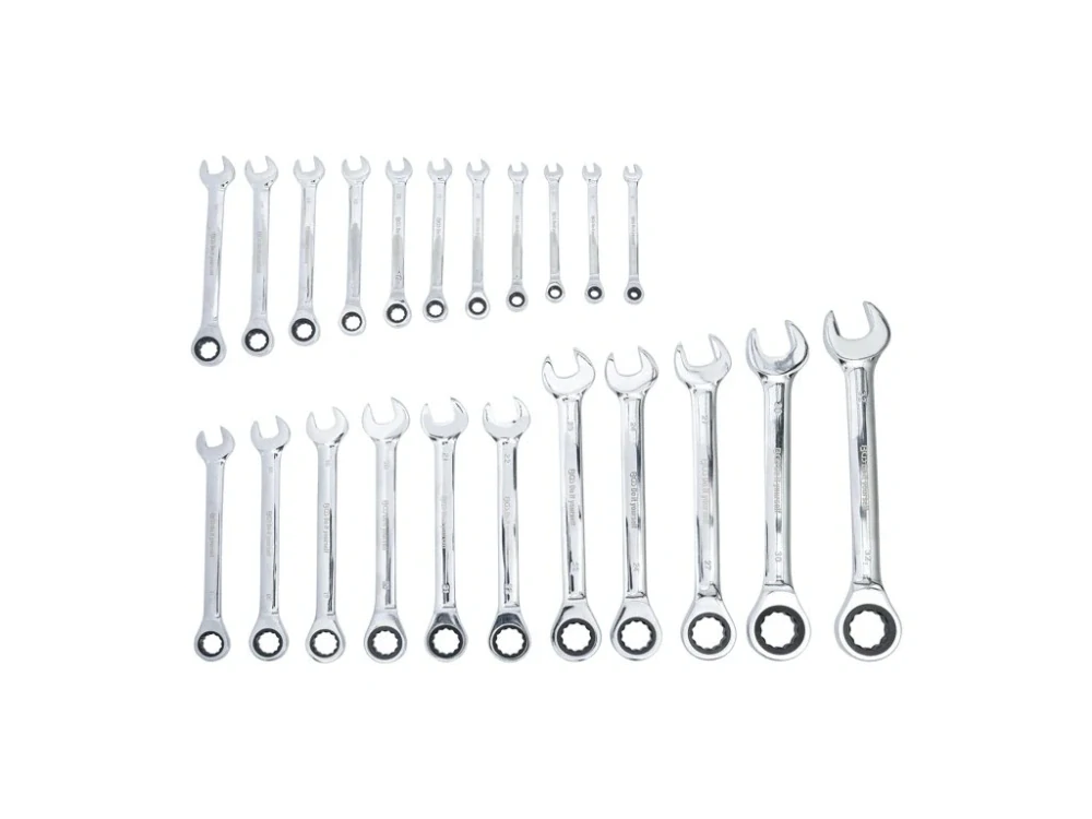 BGS 30009 Očkoploché ráčnové klíče 6-32 mm, sada 22 dílů v kufru