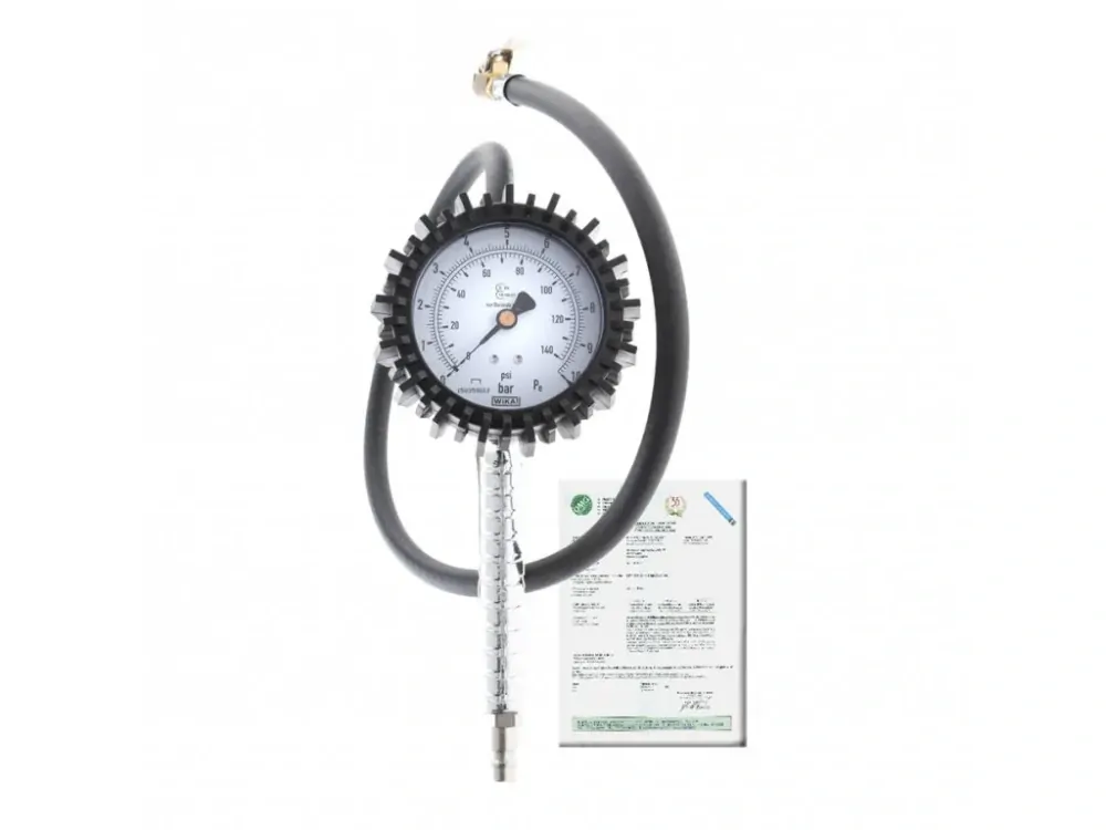 FERDUS OMG83 Pneuhustič s certifikátem 0-12 bar, manometr 80 mm, hadice 80 cm