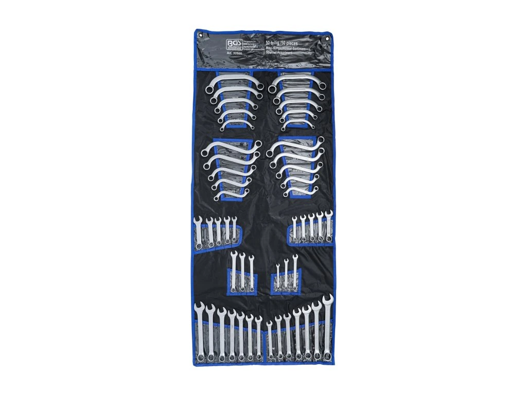 BGS 32500 Klíče očkoploché a očkové „S“ a „C“, 8-22 mm, palcové 1/4-3/4”, sada 50 ks
