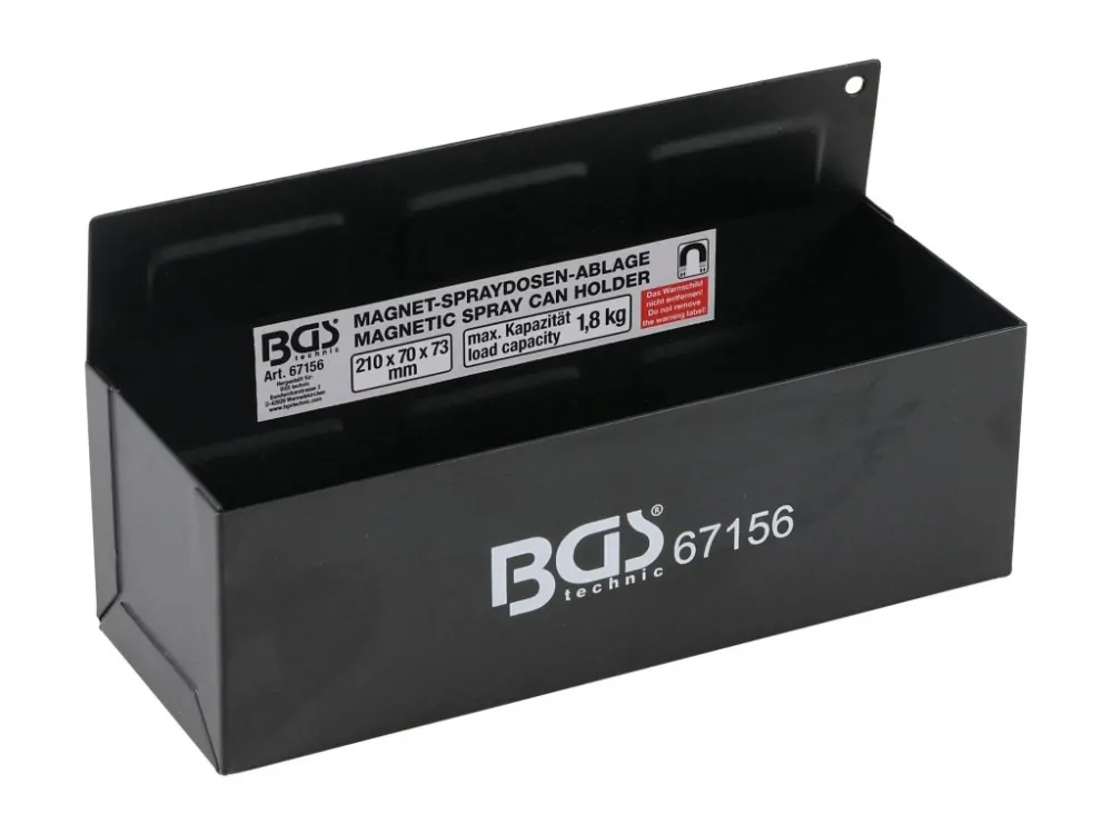 BGS 67156 Držák na spreje, šroubováky a drobné nářadí, magnetický, 21×7 cm, nosnost 2 kg