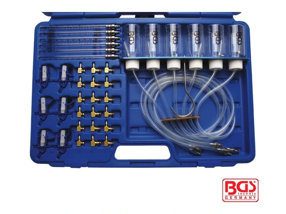 BGS 8102 Sada pro měření průtoku paliva vstřikovacími tryskami Common Rail s adaptéry
