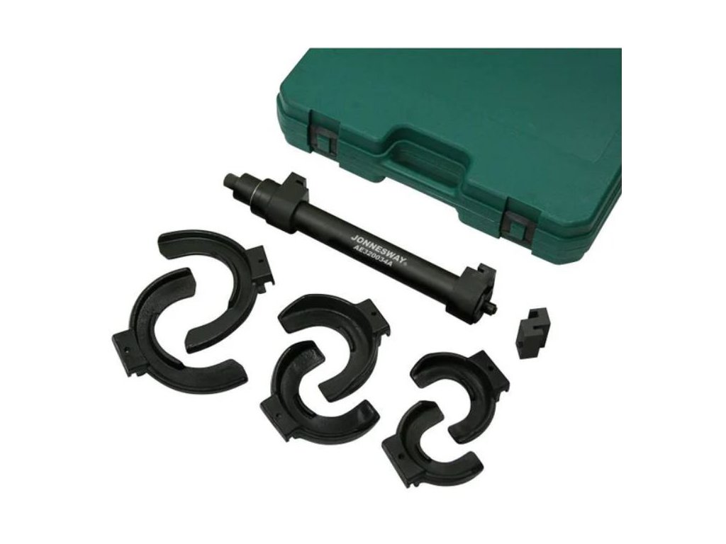 JONNESWAY AE320034A Stahovák pružin McPherson s vyměnitelnými čelistmi, sada 8 kusů