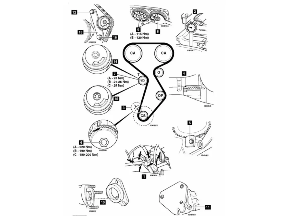 QUATROS QS10692 Aretační přípravky na rozvody motorů Fiat 1.6 16V