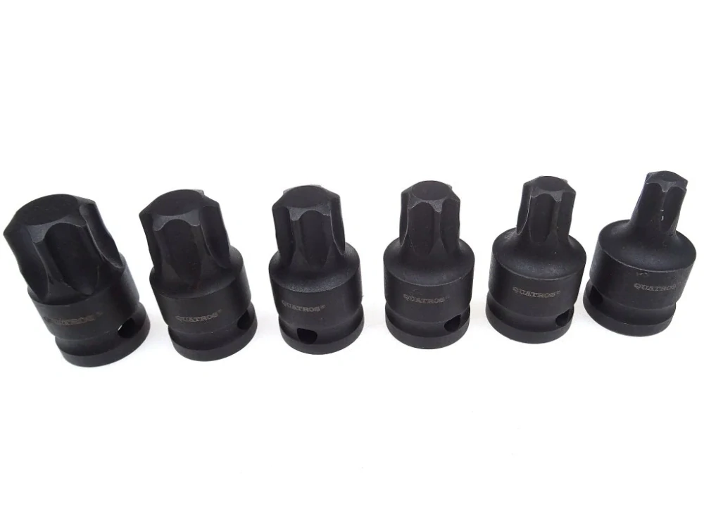 QUATROS QS50067 Zástrčné hlavice úderové TORX 1/2", T55-T100, sada 6 kusů