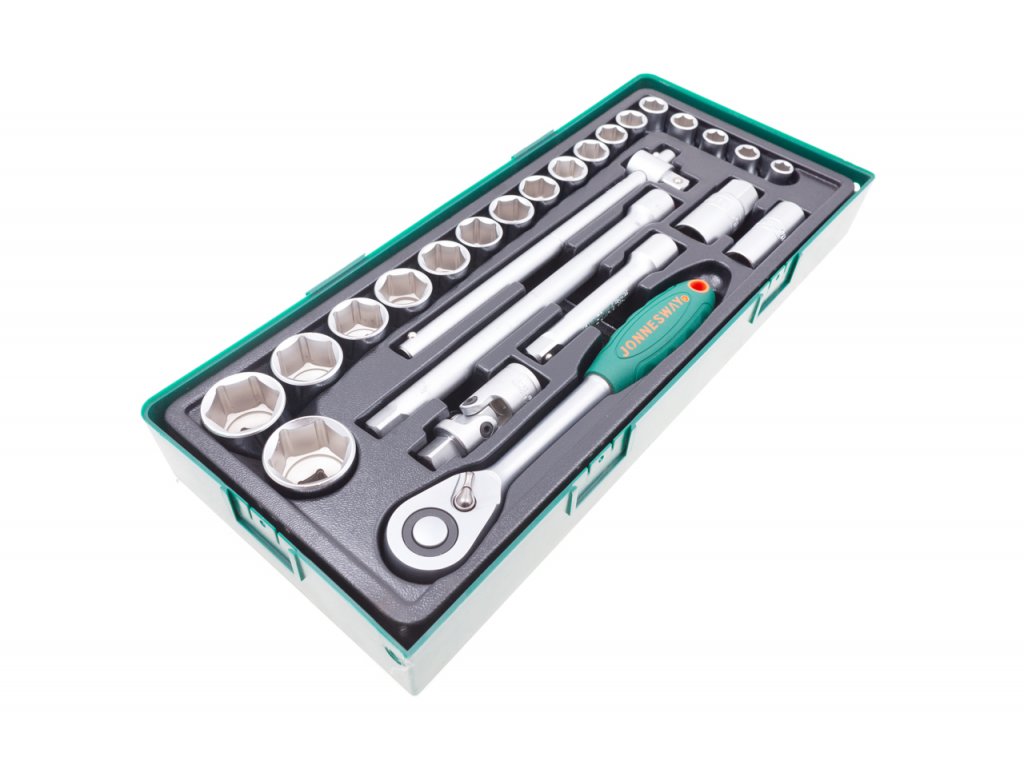 JONNESWAY S04H4125SP Gola sada 1/2", 6hranné hlavice, 10-32 mm, 25 kusů v kazetě